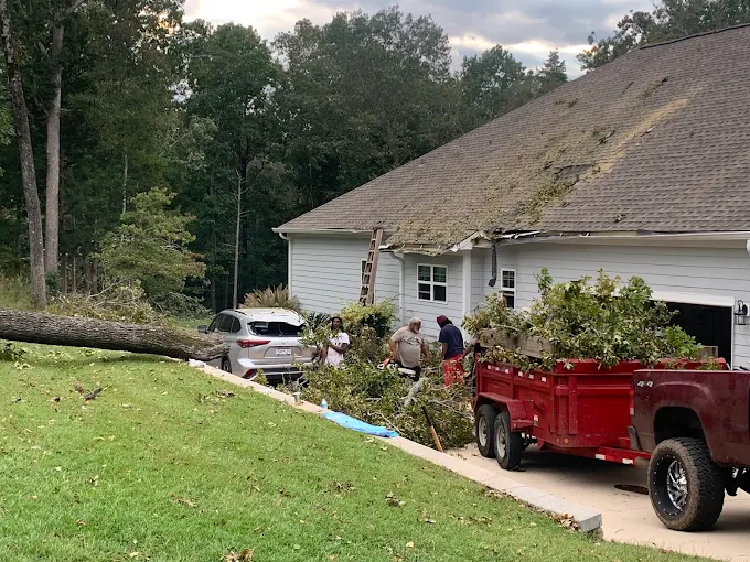 Ballentine Tree Service crew completing emergency tree cleanup